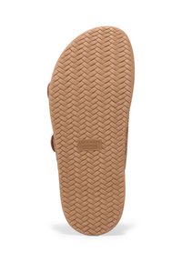 Cole Haan sandal sula, gummimaterial, beige färg, texturerat fiskbensmönster, har logotyp-etikett, platt design, lätt kurva vid hälen.
