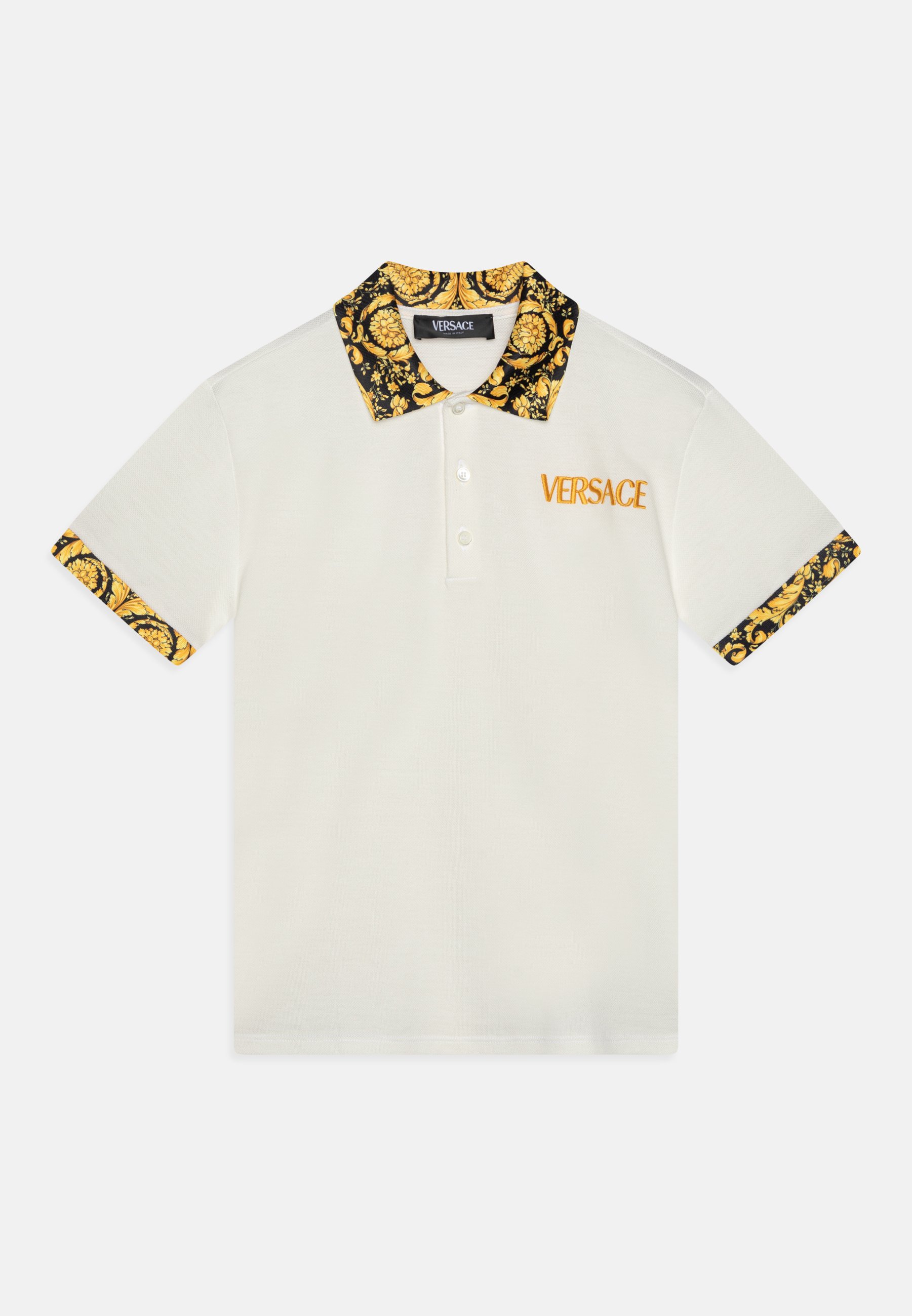 Logo Versace Polo Shirts Embroidered Chain Crest Polo T-Shirt - Main Image