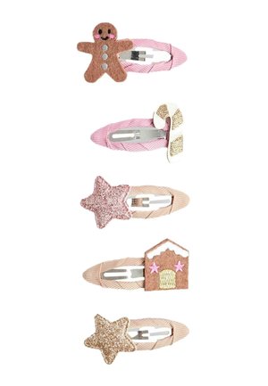 5-PACK FESTIVE EMBROIDERED CLIPS   - Hiusasuste - pink