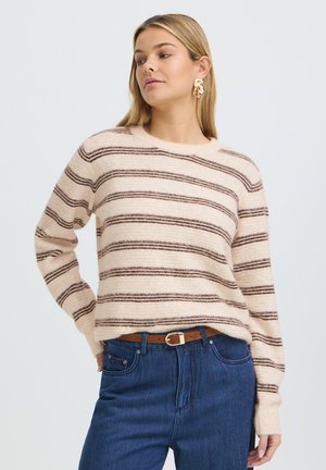 Fransa, FRKENDRA PU 4 - Svetrík - oatmeal stripe