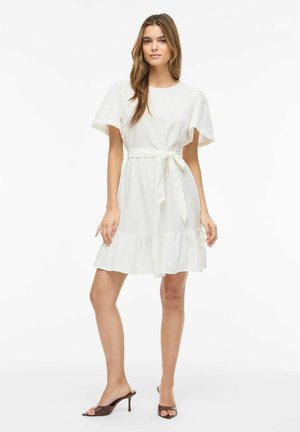 VILA MINIKLEID VIPRISILLA KURZÄRMELIGES - Hverdagskjole - snow white