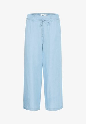 Heledad helesinine, laiad püksid, mis on valmistatud pehmest ja kergest kangast. Omavad elastset vöökohta koos paeltega ning ei sisalda nähtavaid taskuid.