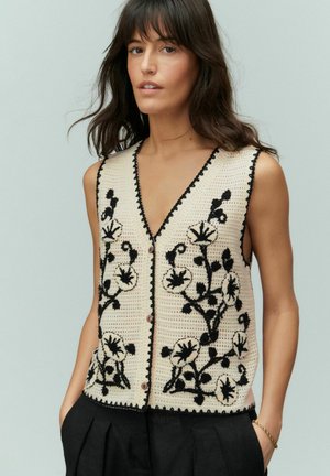 Vest - white black
