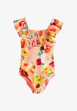 Next, SHIRRED FRILL SLEEVE - Badeanzug - pink floral