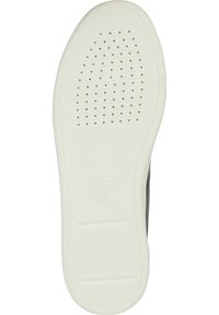 Semelle de chaussure en caoutchouc beige clair, dotée d'un motif texturé de petits trous pour la respirabilité, marquée "GEOX" et "Brevet Italien."