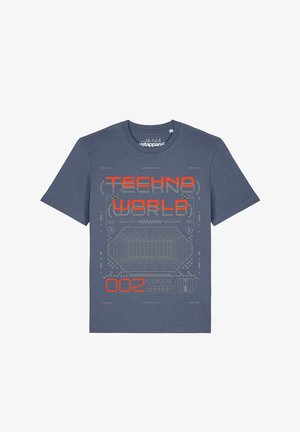 watapparel, TECHNOWORLD UNISEX - T-shirt imprimé - blue grey