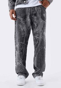 Project X Paris MOTIF VÉGÉTAL - Jeans a sigaretta - gris