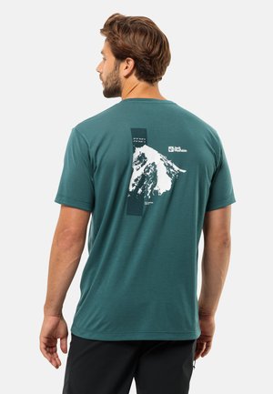 Jack Wolfskin VONNAN S/S GRAPHIC - Sport T-Shirt - emerald