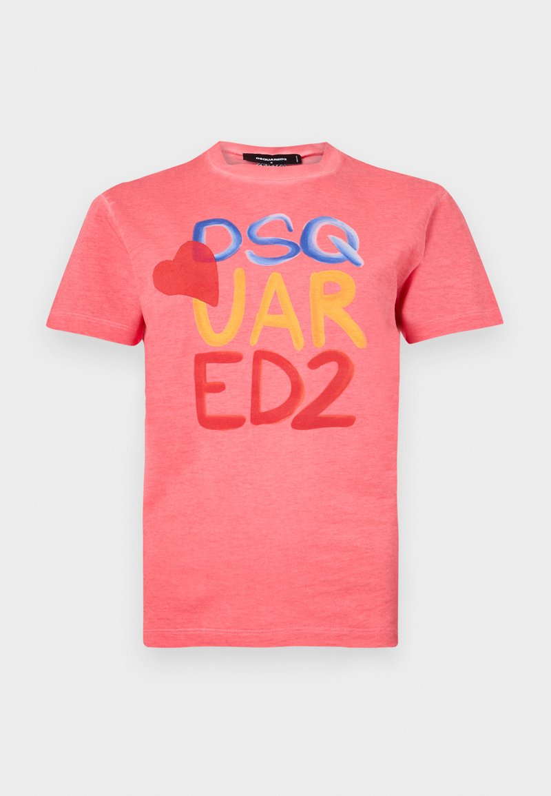 Dsquared2 T-shirt print koraalrood