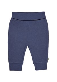 Navyschwarze, gerippte Kleinkindhosen mit einem elastischen Bund und Knöchelabschlüssen. Weicher Stoff, entworfen für Komfort und Bewegungsfreiheit.