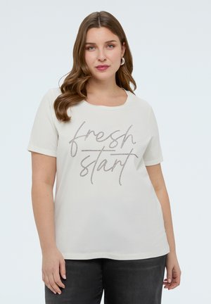 CON SCRITTA IN STRASS - T-shirts print - bianco