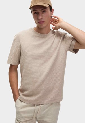 PURE WAFFLE - Camiseta básica - sand