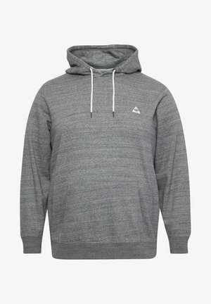 Sivasta kapuca s teksturiranim izgledom, s podesivimi vrvicami in majhnim trikotnim logotipom na prsih. Ima kenguru žep in rebraste manšete.