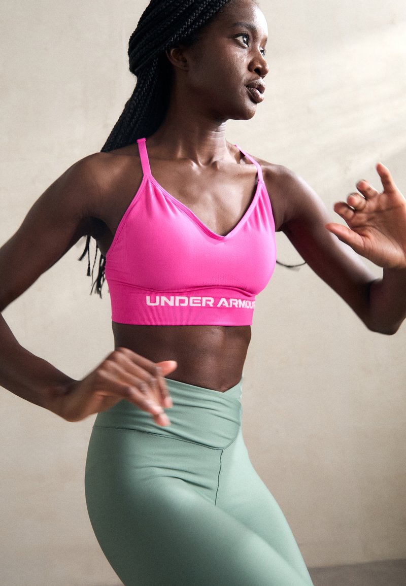 Under Armour VANISH SEAMLESS LOW - Neliela atbalsta sporta krūšturis - rebel pink/white