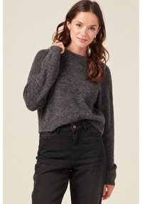 BONOBO Jeans MIT LANGEN ÄRMELN CROPPED - Strickpullover - gris foncé