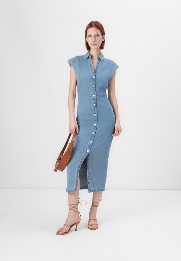 ONLBABE CAPSLEEVE MIDI DRESS - Denim dress2