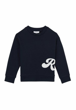 REISS GROVER COTTON-BLEND LOGO SCRIPT SWEATSHIRT - Mikina - navy