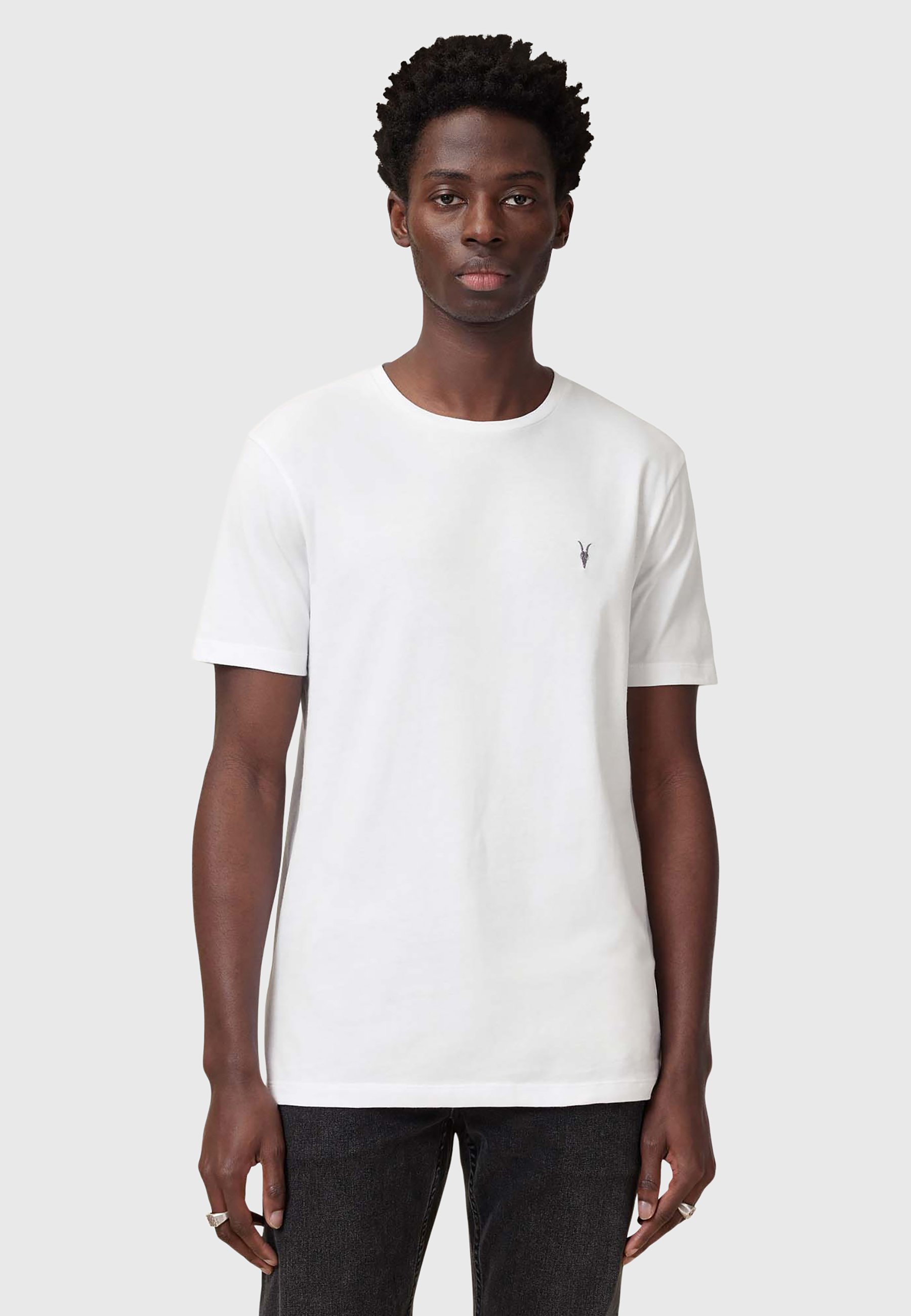 ★ALLSAINTS★ Brace Tonic Crew T-Shirt Brace Brushed Cotton Crew Neck T-Shirt FLINT GREY | ALLSAINTS US
