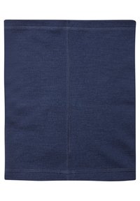 Gaiter da collo blu navy realizzato in morbido tessuto, caratterizzato da un design senza cuciture con leggera elasticità, bordi puliti e senza hardware o motivi visibili.