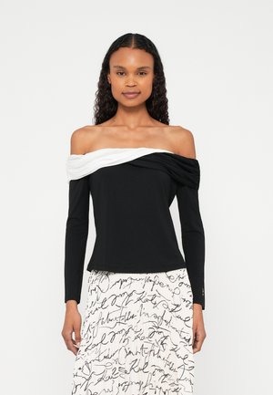 ELEGANT - Top s dlhým rukávom - white/black