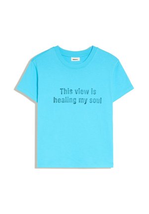 Bershka, PRINT T-SHIRT - Print T-shirt - dark blue