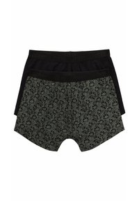 Boxers noirs et à motifs avec un design floral, fabriqués en tissu doux, avec des ceintures élastiques affichant un logo.