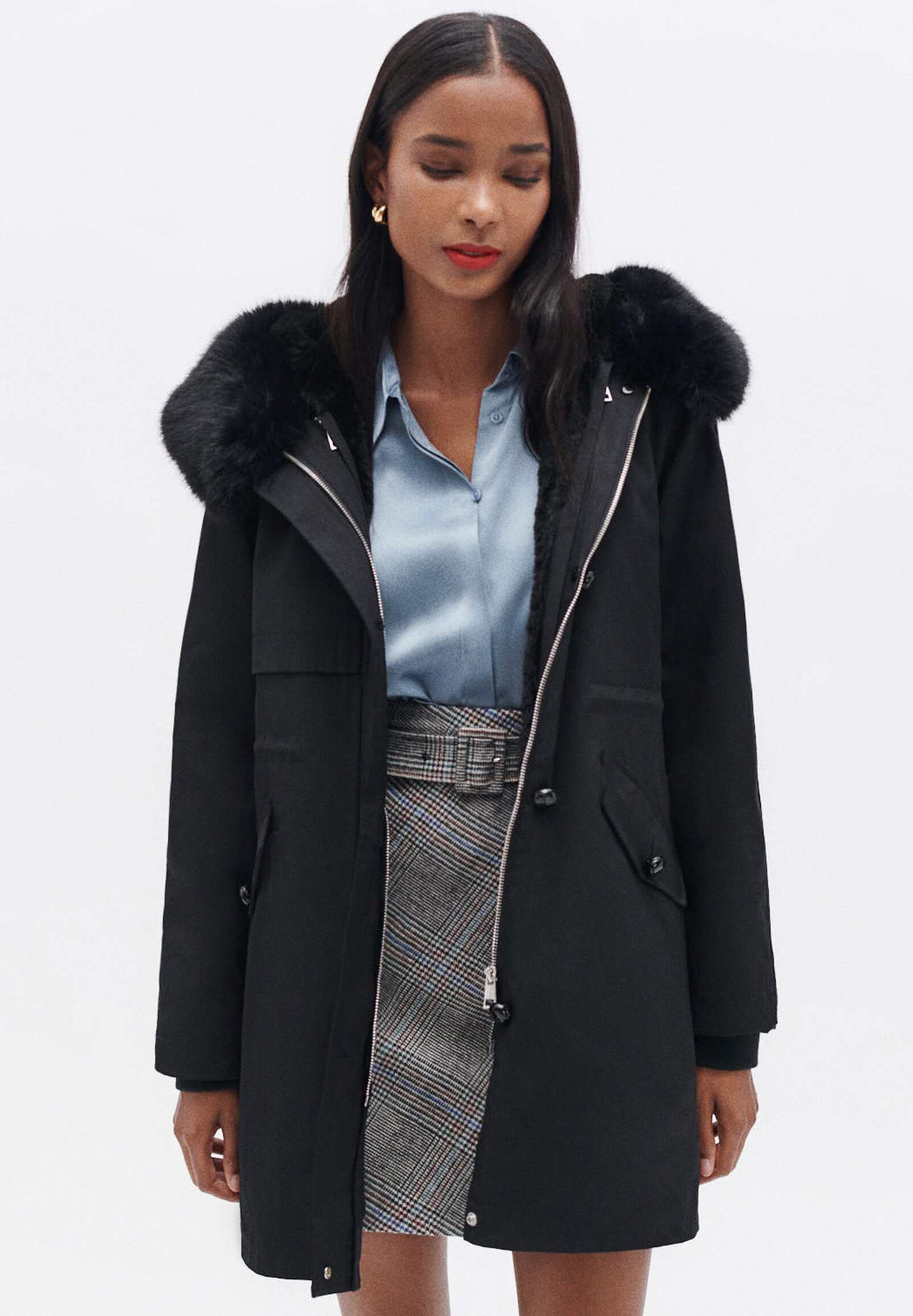 Caroll Veste Doudoune Noir Femme Parka Manteaux Hiver Femme 2019