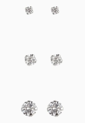 STERLING SILVER CRYSTAL STUDS THREE PACK - Earrings - silver coloured