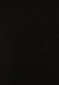 Black ribbed fabric with a smooth texture, featuring vertical lines throughout and consistent color saturation. No discernible patterns or accents.