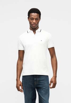 Tommy Hilfiger, SLIM FIT INTERLOCK KNIT TIPPED POLO SHIRT - Poloshirts - white