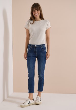 Cecil, MID-WAIST SLIM-LEG JEANS IN A CASUAL FIT - Vaqueros slim fit - mid blue used wash