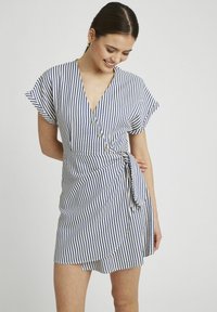 BZB COURTE RAYÉE - Robe chemise - bleu moyen