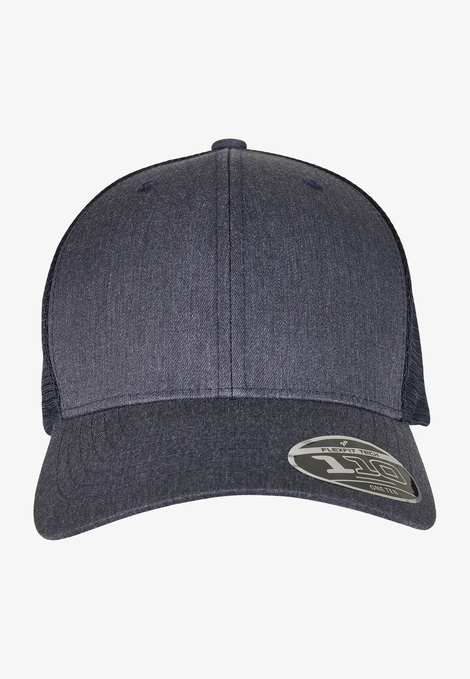 Flexfit Berretto Originale Elasticizzato – Blu Navy Con Fondo Ombrellone Grigio Argento