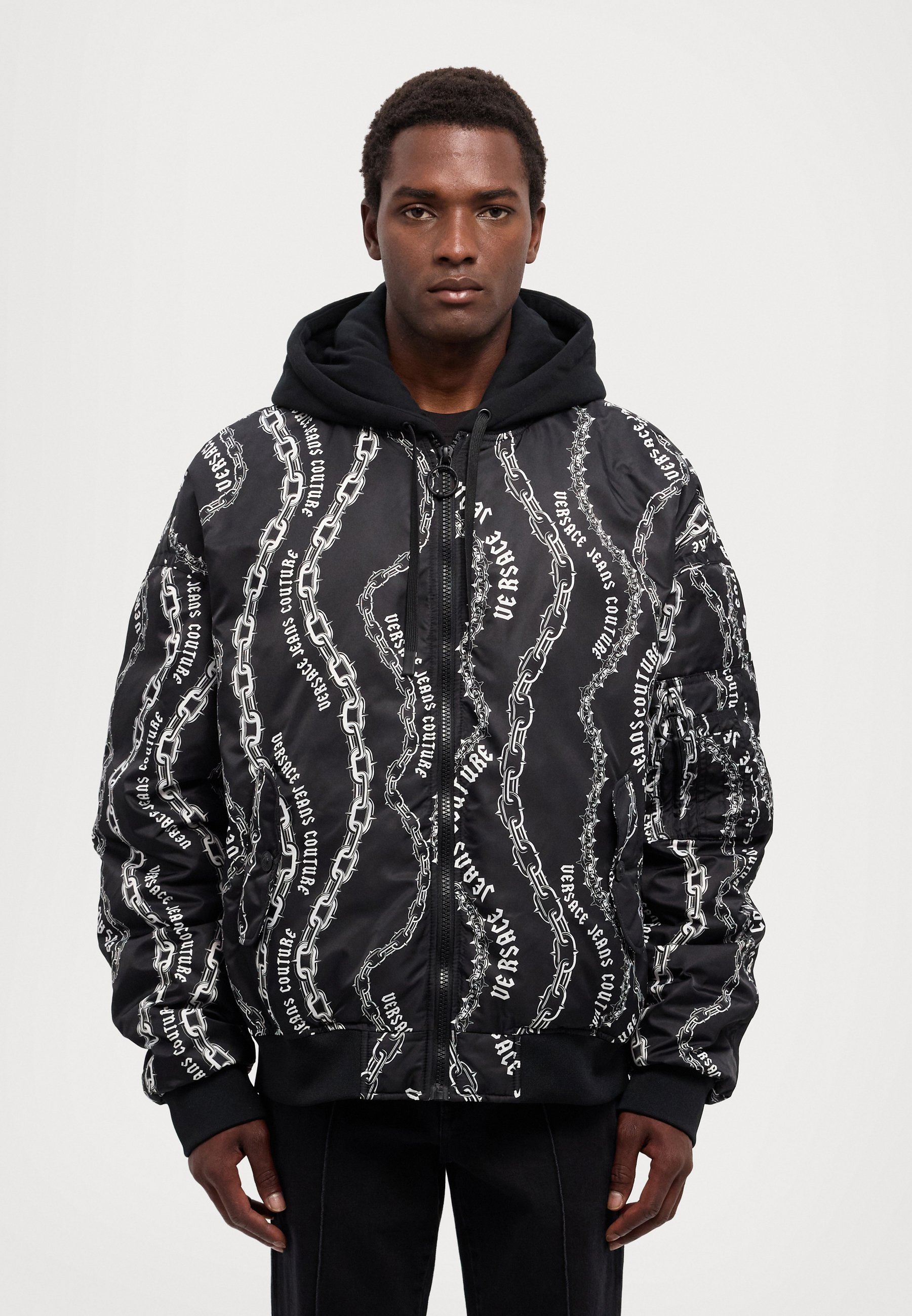 Versace Jeans Couture CHAINS - Down jacket - black - Zalando