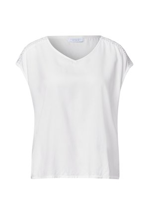 Street One Studio, BLOUSE SHIRT WITH V-NECK AND LACE - Blouse - white