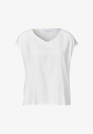 Street One Studio, BLOUSE SHIRT WITH V-NECK AND LACE - Blouse - white