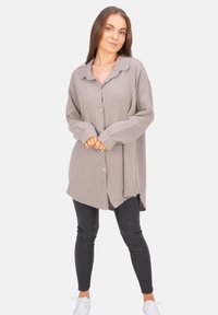 Seasons of April SUSIE MUSSELIN OVERSIZED - Button-down blouse - taupe