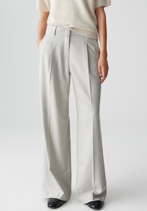 MID RISE LONG WIDE FIT - Stoffhose - hazy fog melange