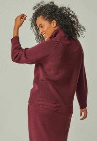 YOU LOOK PERFECT EVE - MERINO KNIT SWEATER WITH STAND-UP COLLAR - Strickpullover - bordeaux