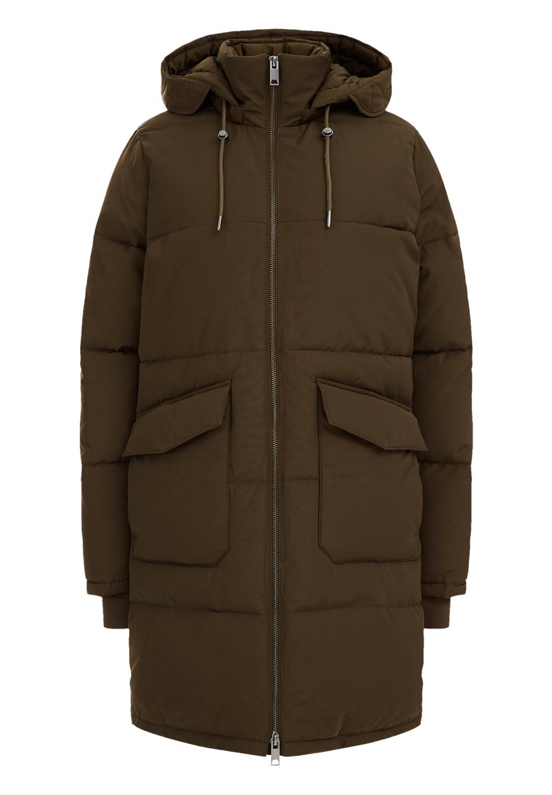 WE Fashion Wintermantel donkerbruin