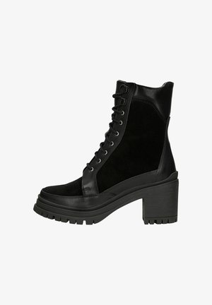 Wojas, Enkellaarsjes met plateauzool - black