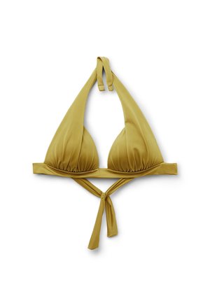 Calzedonia, SHINY SATIN GRADUATED PADDED TRIANGLE - Bikinitop - yellow
