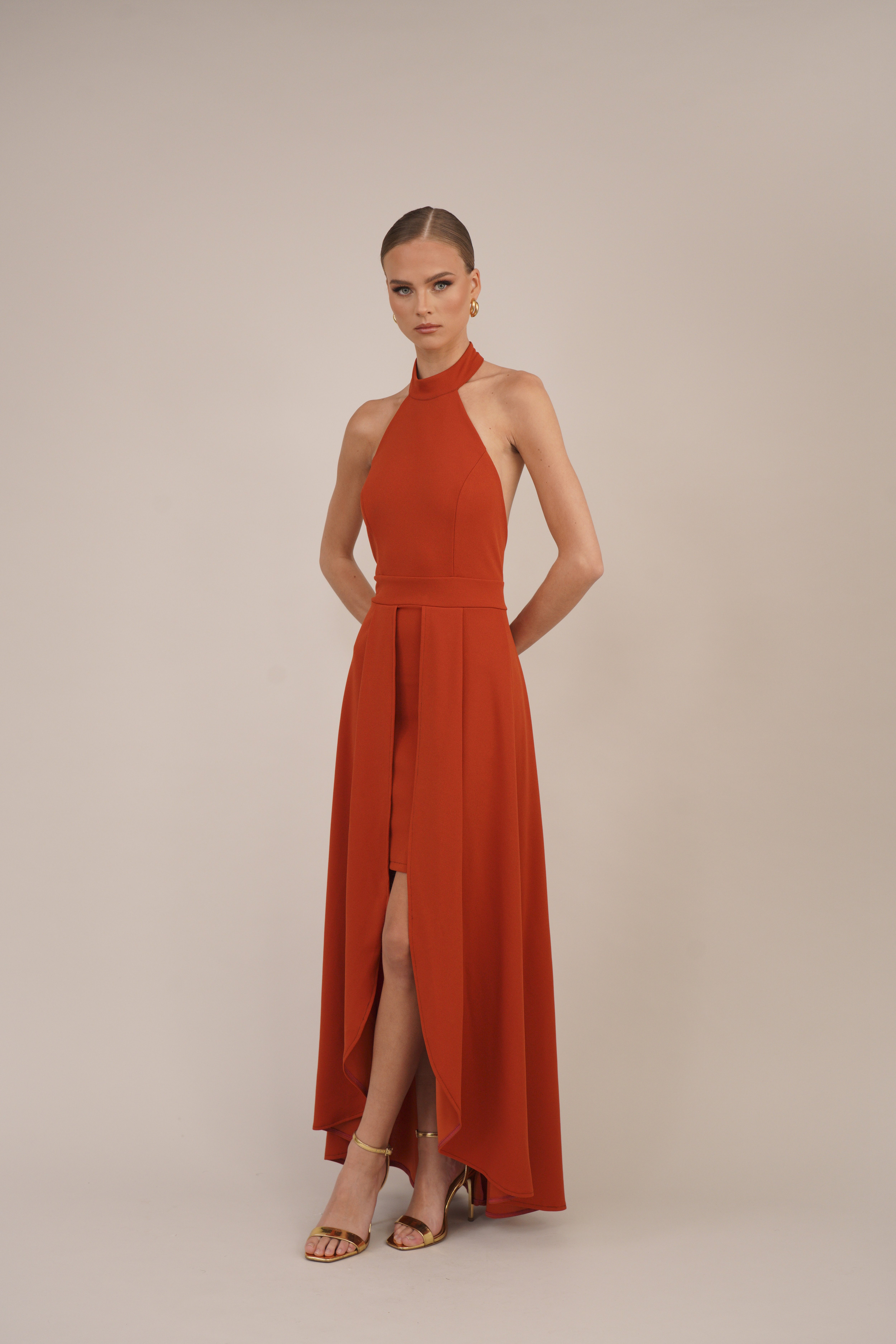 WAL G. YANNY HALTER NECK BODYCON - Occasion wear - terracotta/red - Zalando.co.uk