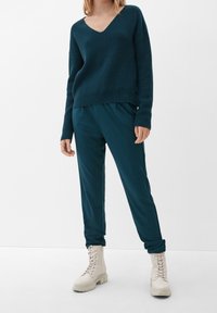 QS Stickad tröja - teal