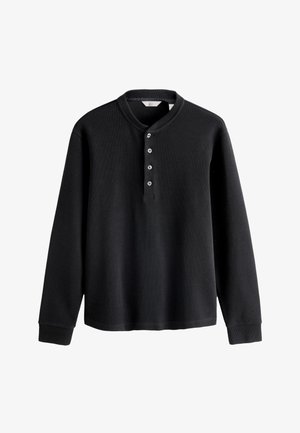 Next, REGULAR FIT - EDIT GRANDAD NECK - T-shirt à manches longues - black