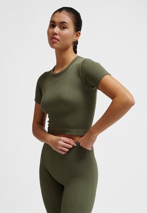 Hummel Sports T-shirts - dusty olive