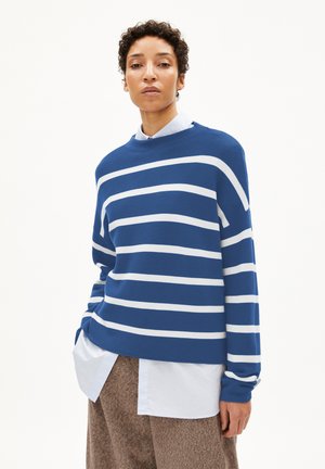 MERINAA STRIPES - Jumper - dark morning oatmilk