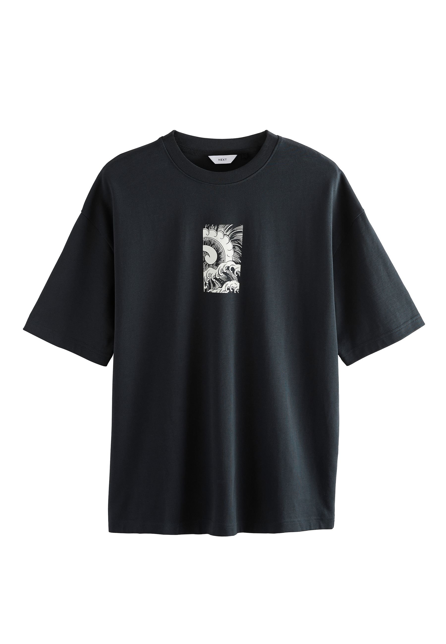 Next JAPANESE SURF GRAPHIC - Print T-shirt - black - Zalando