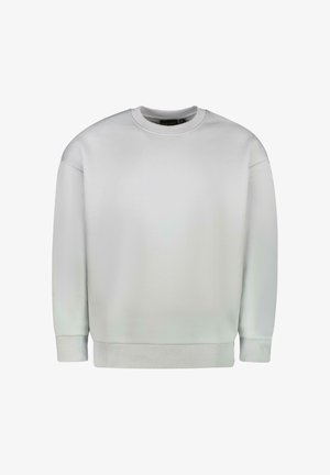 Witte sweatshirt met ronde hals, lange mouwen en geribde boorden en zoom. Gladde textuur, minimaal design en geen zichtbare logo's.
