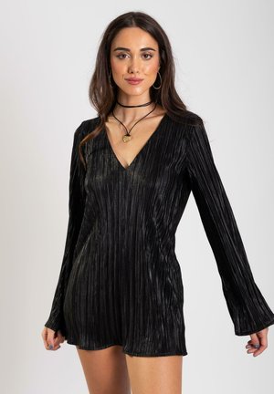 PLISADO CON MANGA - Vestido informal - black